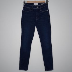 Frame Denim Jean Le High Skinny Crop Sanctuary Stretch Pocket Zip Button 27